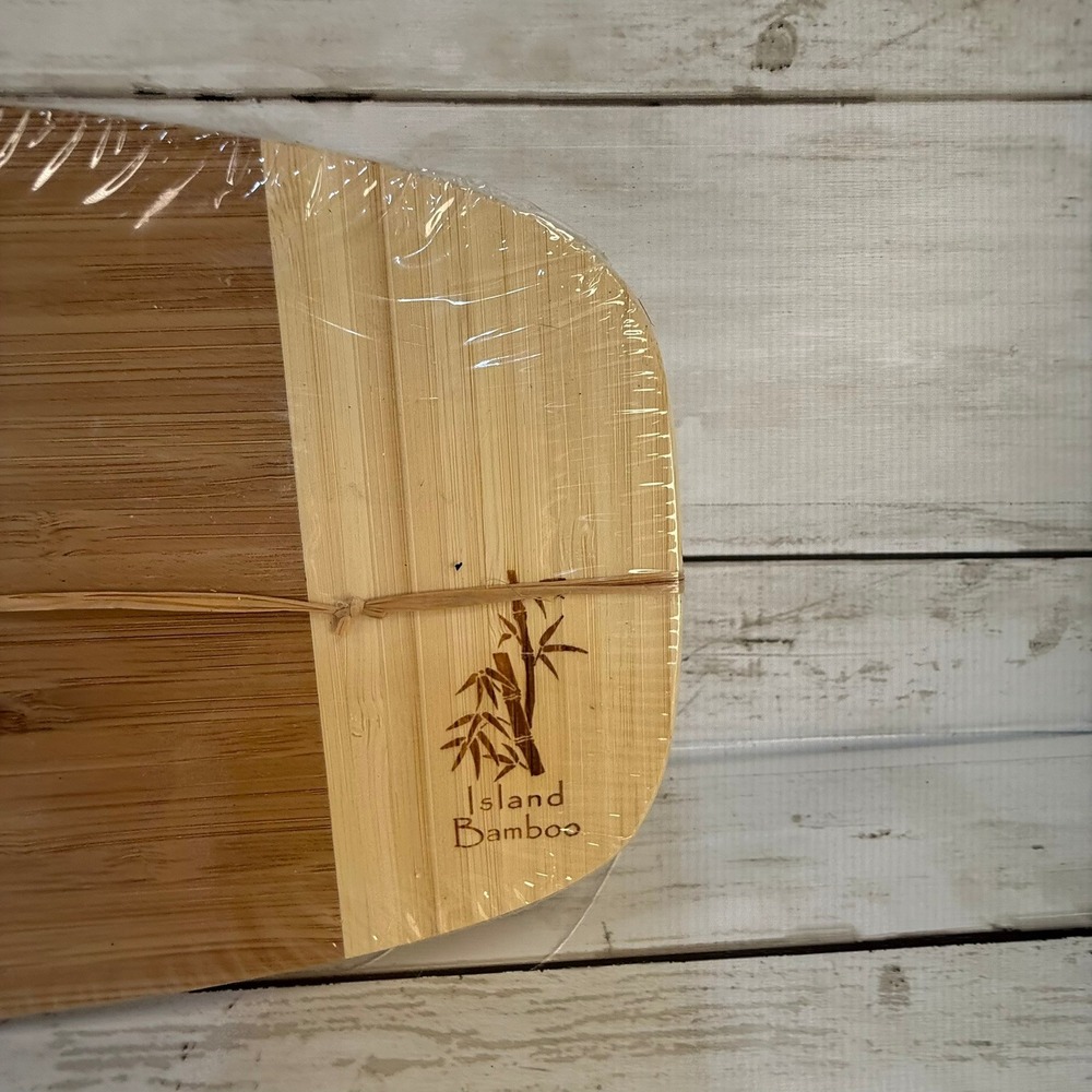 Island Bamboo Encinitas Cheese Utility Board Two Tone Wood Serving Tray New - Picture 2 of 6